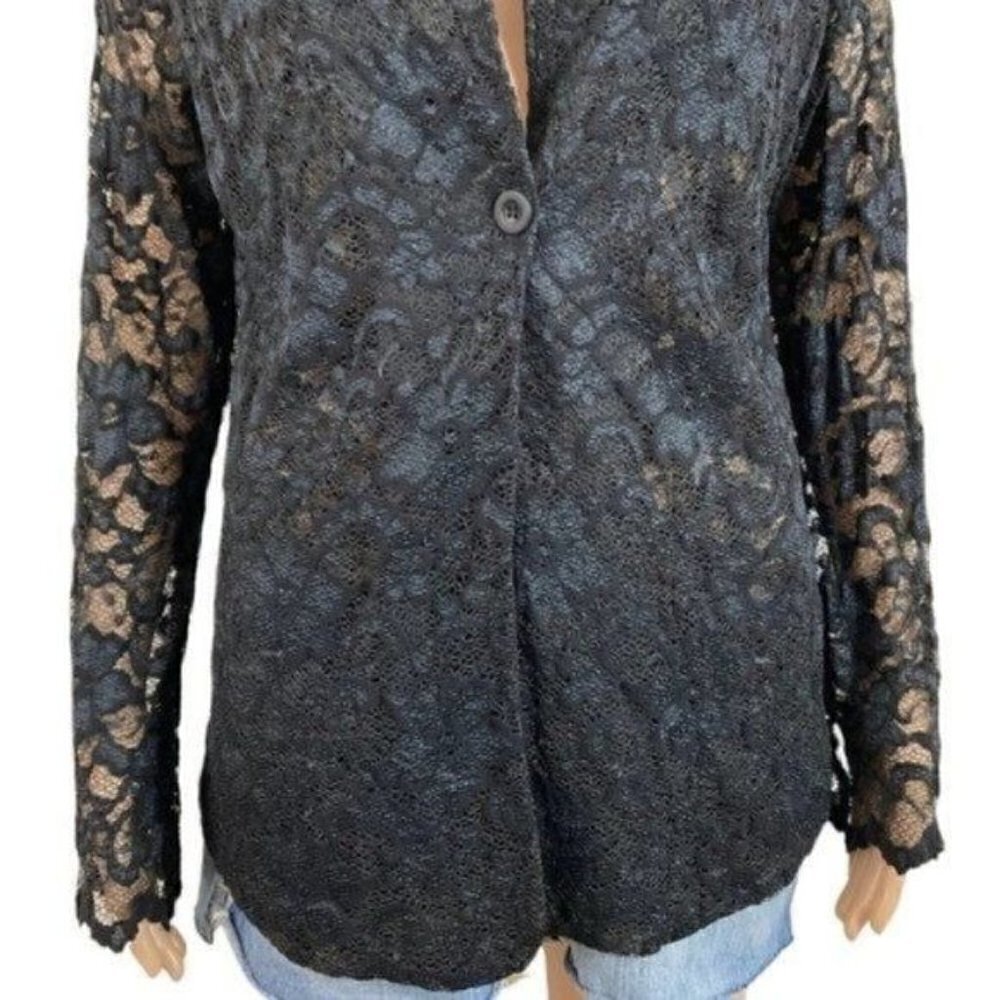Vintage Also Know As Sheer floral one button closure blouse top size Medium - Picture 3 of 13